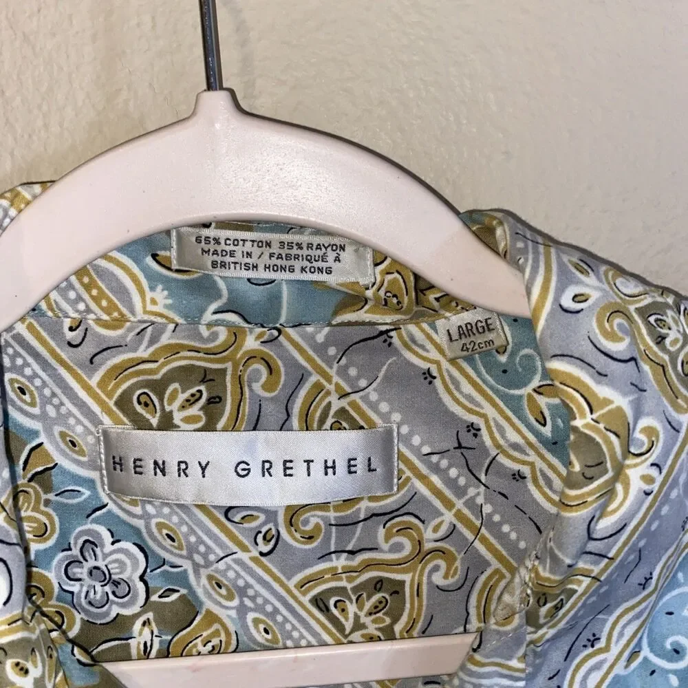 Henry Grethel Men’s Button Down Shirt Multicolor Floral